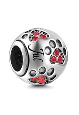 outstanding mini dog paw cz birthstone charm for babies